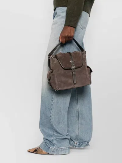 Tod's Mini Leather Shoulder Backpack Top Handle In Brown