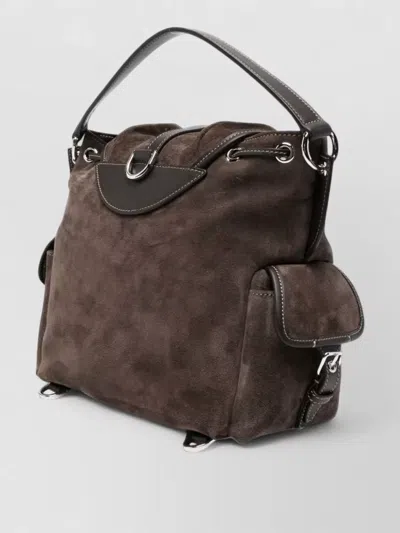 Tod's Mini Leather Shoulder Backpack Top Handle In Brown