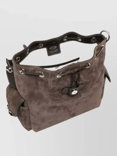 Tod's Mini Leather Shoulder Backpack Top Handle In Brown
