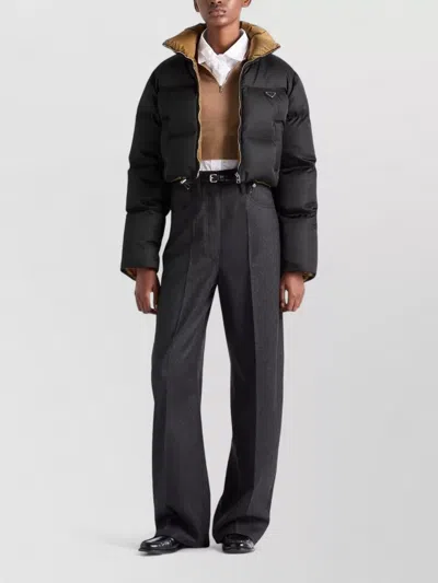 Prada Cropped Fit Stand-up Collar Down Jacket