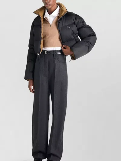 Prada Cropped Fit Stand-up Collar Down Jacket