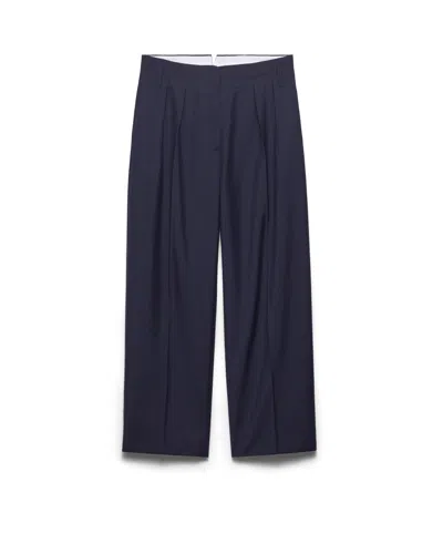 Prada Light Mohair Pants In Blue
