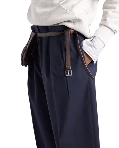 Prada Light Mohair Pants In Blue
