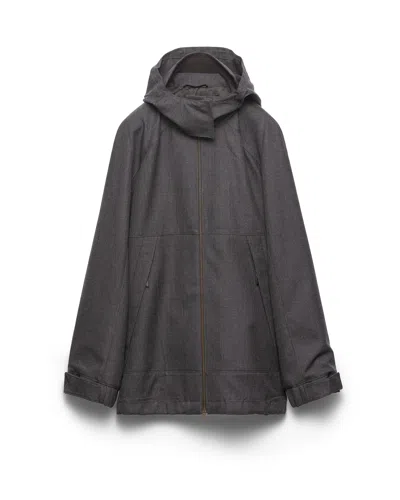 Prada Mélange Hopsack Wool Jacket In Grey