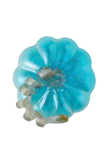Glitzhome Fall Multi-style Small Glass Pumpkins In Blue