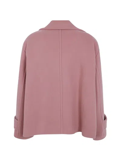 Chloé Wool Double-breasted Coat In Pink