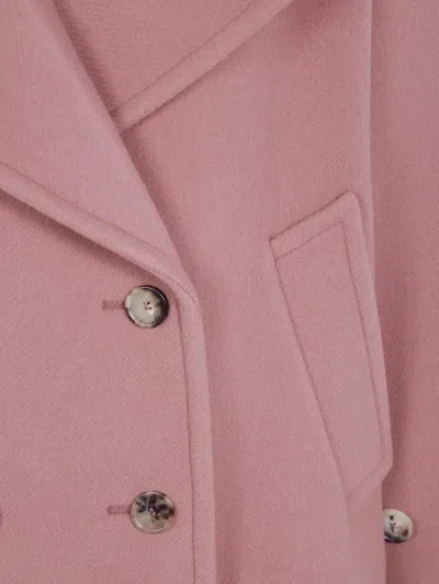 Chloé Wool Double-breasted Coat In Pink