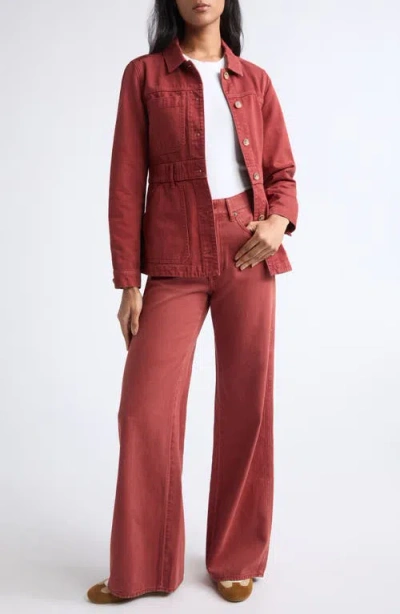 Veronica Beard Anzu Cotton Jacket In Red