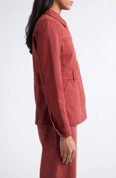 Veronica Beard Anzu Cotton Jacket In Red