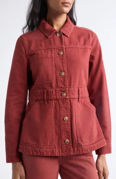 Veronica Beard Anzu Cotton Jacket In Red