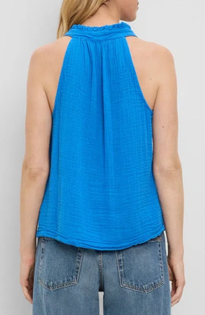 Michael Stars Viola Split Neck Tank In Blue