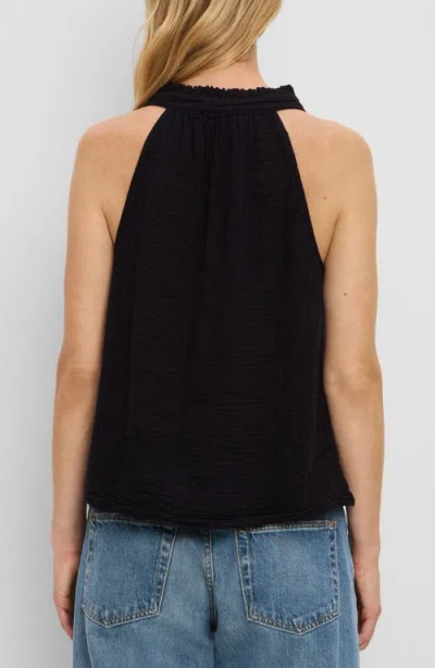 Michael Stars Viola Split Neck Tank In Black