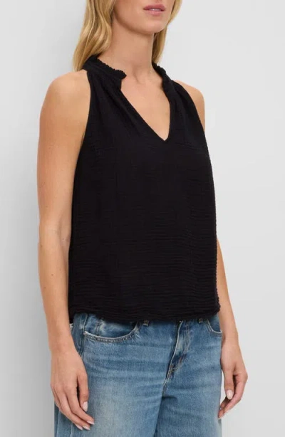 Michael Stars Viola Split Neck Tank In Black