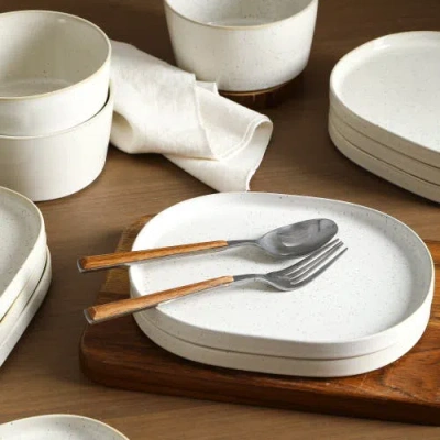Stone Lain Cairo Stoneware 24-piece Dinnerware Set In White