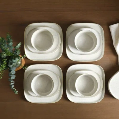 Stone Lain Cairo Stoneware 24-piece Dinnerware Set In White