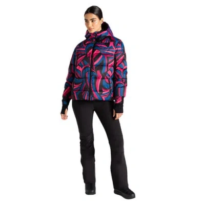 Dare 2b Showcase Patterned Baffled Ski Jacket In Green