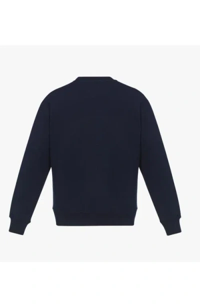 Mcm Logo Patch Bouclé Sweatshirt In Blue