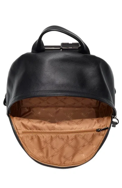 Longchamp Stripe Faux Leather Backpack In Black