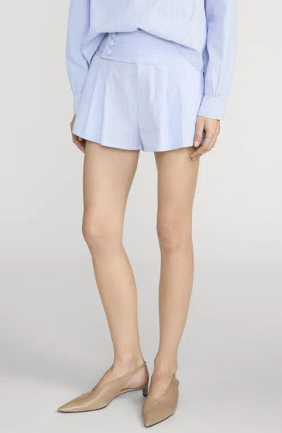 Frame The Stripe Harbor Shorts In Venice Blue Multi