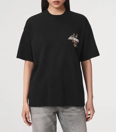 Allsaints Valen Etta Oversized T-shirt In Black