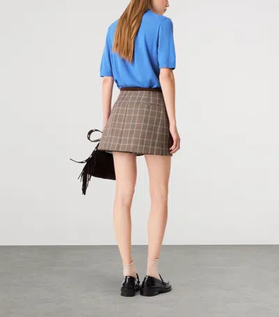 Maje Layered-effect Suit Shorts In Brown