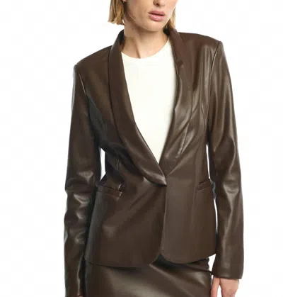 Lblc The Label Toby Faux Leather Blazer In Maple Brown In Brown