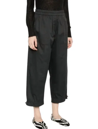 Psophia Drawstrings Cropped Trousers In Black