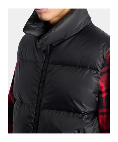 Dsquared2 Nylon Sleeveless Down Jacket High Collar In Black