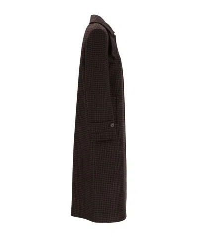 Tagliatore Bethany Houndstooth-pattern Coat In Brown
