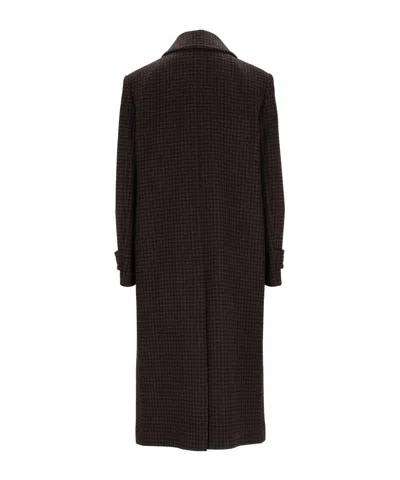 Tagliatore Bethany Houndstooth-pattern Coat In Brown