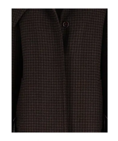 Tagliatore Bethany Houndstooth-pattern Coat In Brown