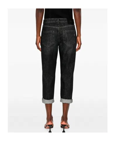 Dondup Koons Button-fly Turned-up Jeans In Black