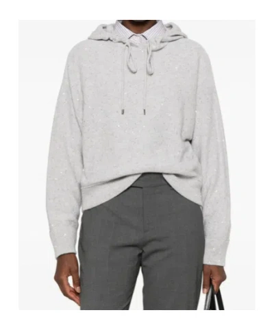 Antonelli Drawstring Hooded Sweater In Gray