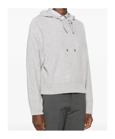 Antonelli Drawstring Hooded Sweater In Gray