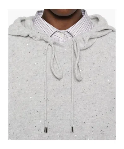 Antonelli Drawstring Hooded Sweater In Gray