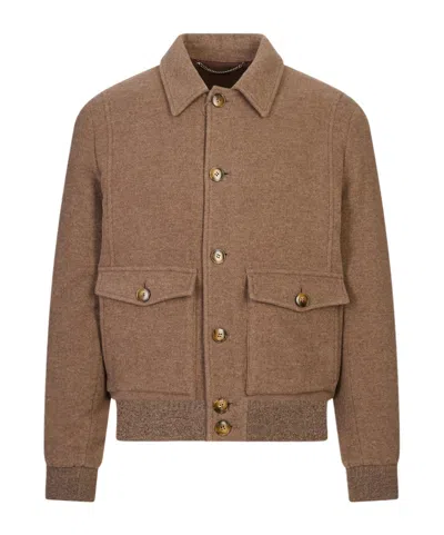 Canali Wool Blouson In Brown