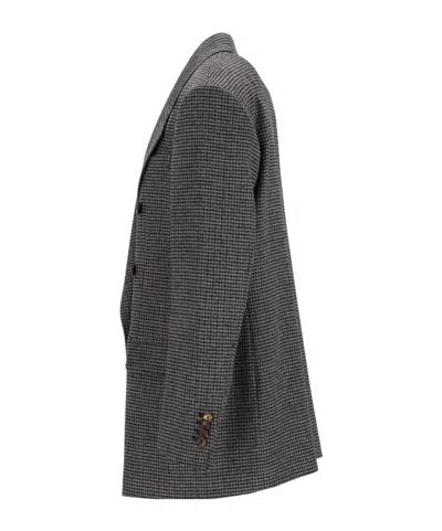 Tagliatore Loreley Double-breasted Micro-check Jacket In Black