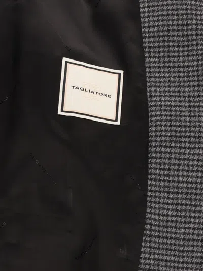 Tagliatore Loreley Double-breasted Micro-check Jacket In Black