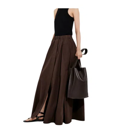 Co Button-front Skirt In Brown