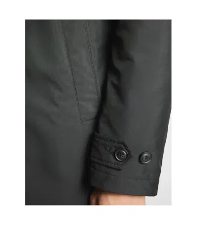 Fay Minimalist Black Morning Coat With Concealed Closure And Quilted Interior In Gray
