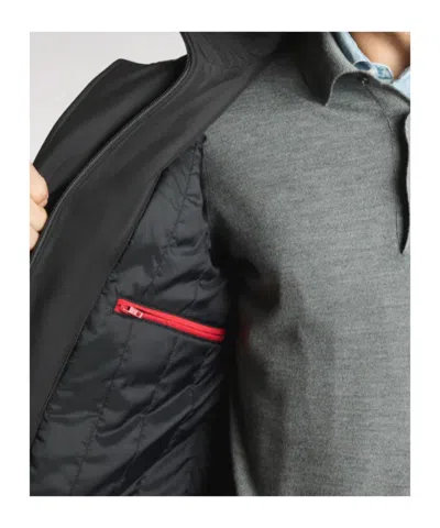 Fay Minimalist Black Morning Coat With Concealed Closure And Quilted Interior In Gray