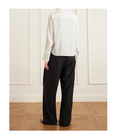 Co Striped Silk-satin Shirt In White