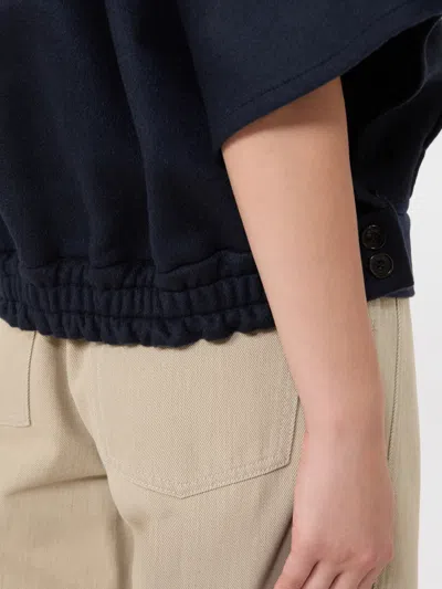 Max Mara Draped Boxy Cape In Blue