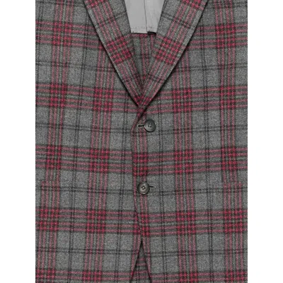 Isaia Check-pattern Notch-lapel Blazer In Multi