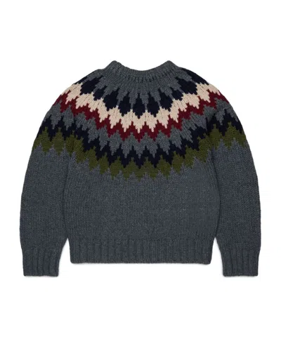 Dsquared2 Crew-neck Pullover With Logo In Gray
