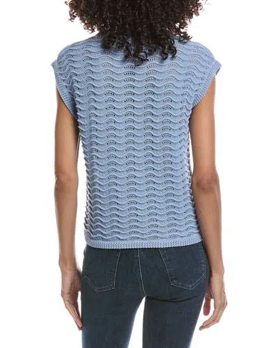 Bernardo Knitted Wave Pointelle Boxy Shell In Blue