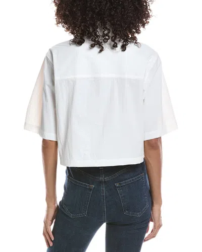Bernardo Cropped Button Down Shirt In White