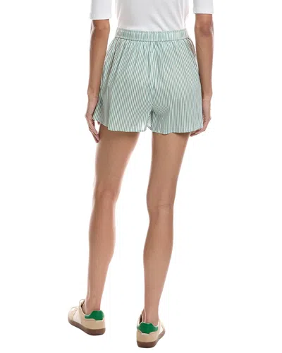 Bernardo Stripe Cotton Drawstring Shorts In Green