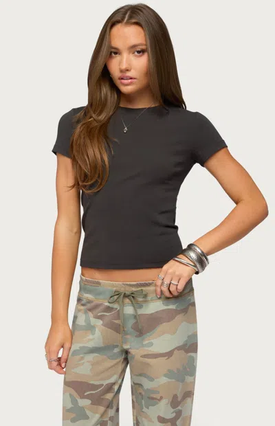 Edikted Studded T-shirt In Dark Gray