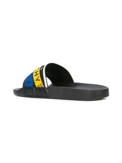 Givenchy Logo Multicolored Ankle Strap Sandals In Black